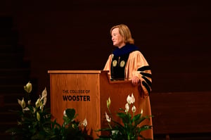 President McCall speaks at Convocation.