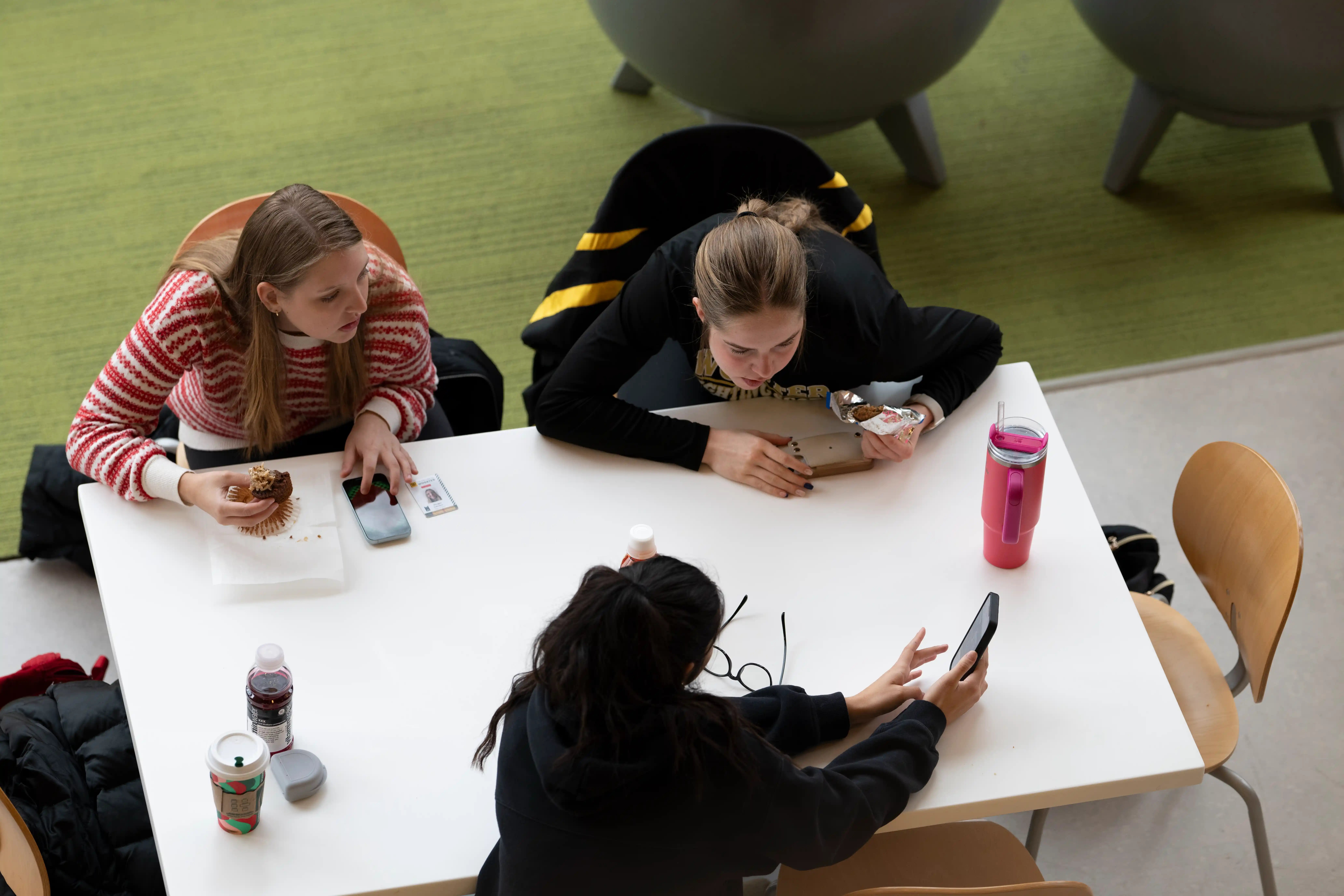 Wooster students at a table