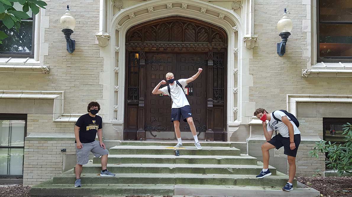 Students in the class explored Wooster’s campus together in a scavenger hunt.
