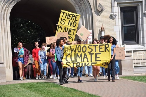 Students at the Wooster Climate Strike