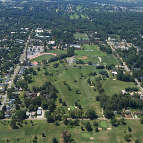 aerial view of the college of wooster, creating a college list