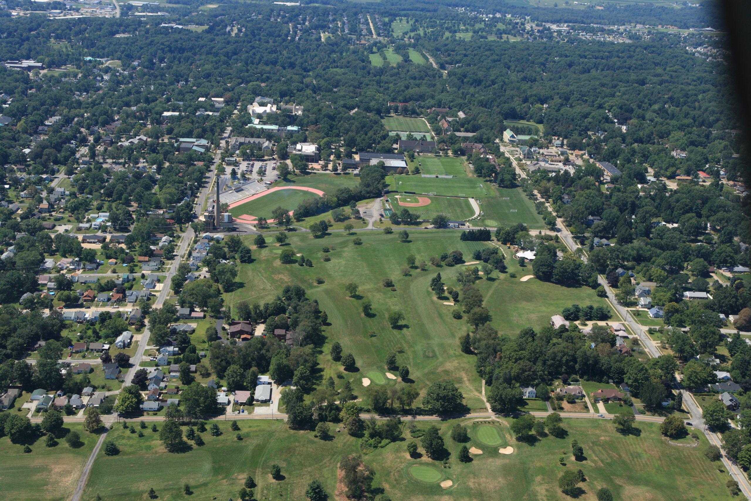 aerial view of the college of wooster, creating a college list