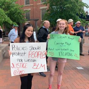 protests on issues of racial justice in downtown Wooster 