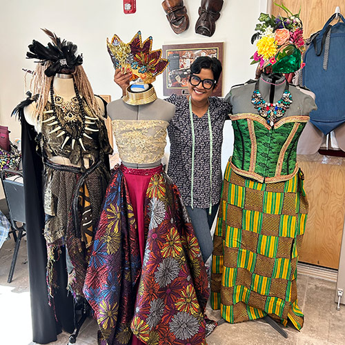 Suwatana “Pla” Rockland, costume designer and costume shop supervisor, recently completed the colorful costumes and folk art for the Sarasota, Florida, production of Once on This Island by the Westcoast Black Theatre Troupe.
