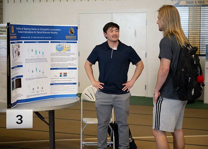 Armile presented his research to the College Community at the Senior Research Symposium.