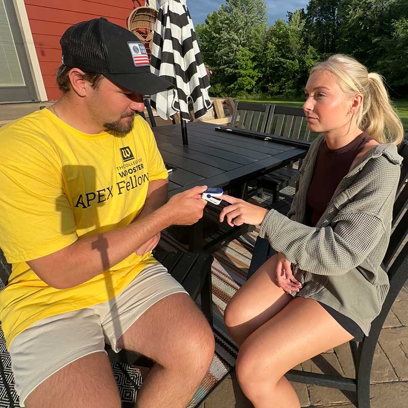 Nick Bostic '26 in his APEX Fellowship with Wooster Community Hospital