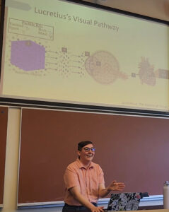 Harris presented their I.S. at the Philosophy Roundtable on May 1, 2025, at Scovel Hall. Photo courtesy Rae Harris.