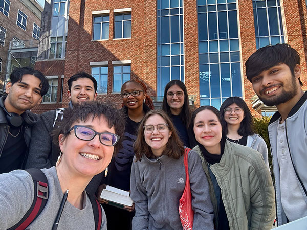 The Scot Bots and Wooster Wildcards included (from left to right, back) Sachan, Osimov, Mac-Iriase, Fike, and Venzon and (from left to right, front), Haar, Sadat, and Acharya with Professor Guarnera (front, far left).