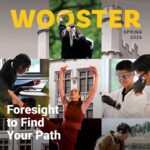 Representation of the cover of spring 2026 Wooster magazine features multiple images of students participating in liberal arts learning from dance, to study away opportunities, lab work, and graduation.