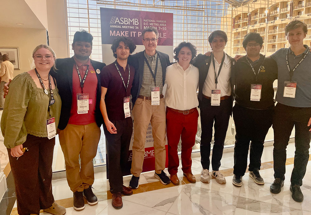 Professor Mark Snider and seven Wooster students attended the 2026 Annual Meeting of the American Society for Biochemistry and Molecular Biology in Washington, D.C